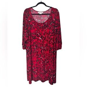 Pennington's In Every Story Animal Print Shirt Dress Red